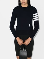 Thumbnail for your product : Thom Browne Four-Bar Stripe Cotton Jumper