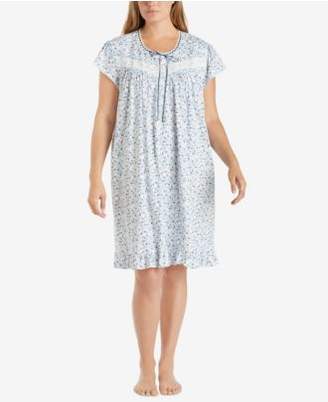 Eileen West Plus Size Printed Cotton Knit Nightgown