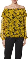 Thumbnail for your product : Gina Bacconi Floral Chiffon Print Top, Yellow