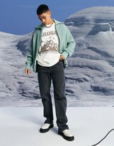 Thumbnail for your product : ASOS DESIGN knitted oversized fisherman rib zip through jumper in mint