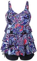 Thumbnail for your product : GDEER Womens Swimwear Plus Size Padded Tankini Sets for Ladies Vintage Swimsuit
