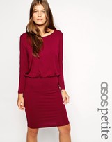 Thumbnail for your product : ASOS PETITE Exclusive Bodycon Dress With Longsleeves And Drape Top
