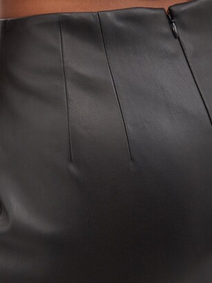 STAUD Laurel Faux-leather Fishtail Skirt - Black