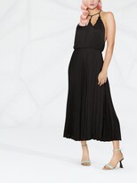 Thumbnail for your product : Sandro Pleated Halterneck Midi Dress