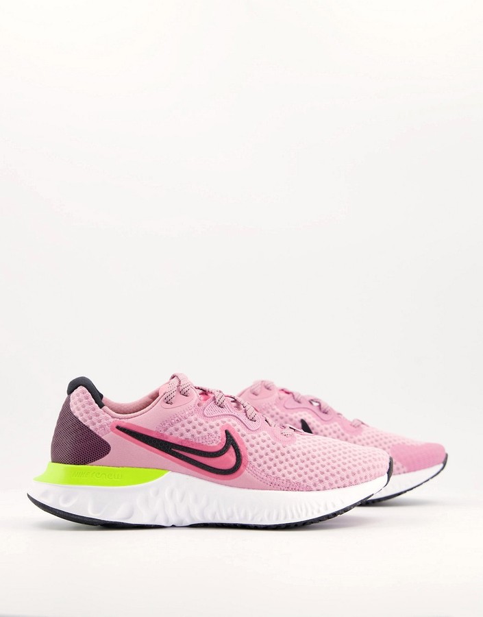 pink running shoe