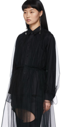Noir Kei Ninomiya Black Tulle Shirt Dress
