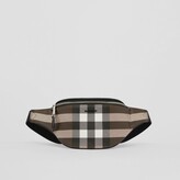 Thumbnail for your product : Burberry Exaggerated Check and Leather Mini Bum Bag
