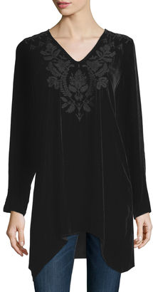 Johnny Was Holland Embroidered Velvet Tunic