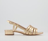 Thumbnail for your product : Office Multiply Slingback Block Heels Gold Leather
