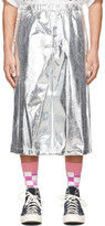 Thumbnail for your product : Doublet Silver Stud Embroidered Metallic Shorts