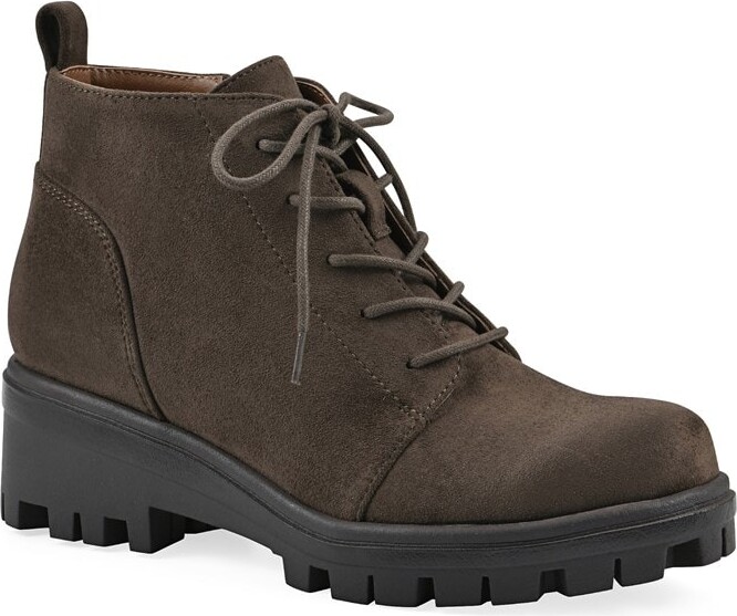 White Mountain Women's Tariq Lug Sole Lace Up Booties