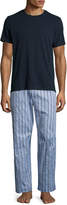 Thumbnail for your product : Derek Rose Mayfair 70 Striped Lounge Pants, Light Blue