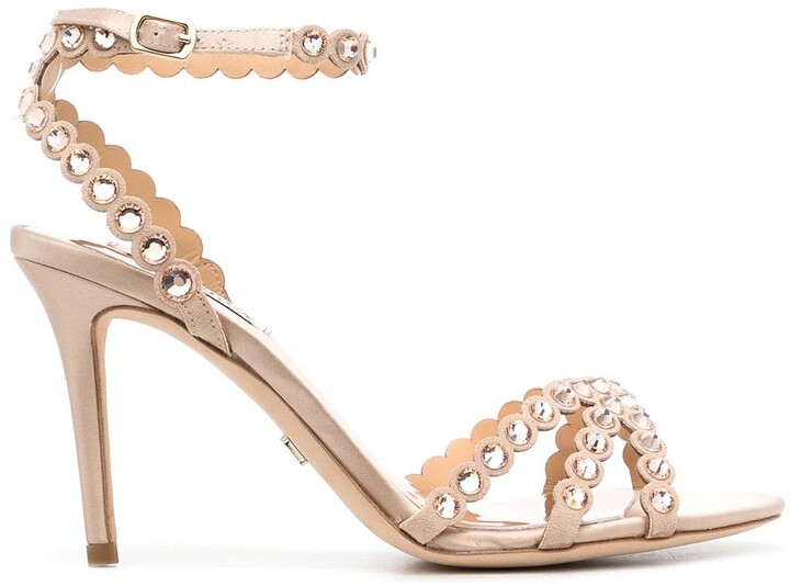 gold rhinestone platform heels