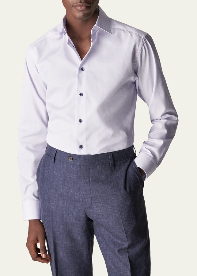 Eton Men's Slim Fit Stripe Twill Dress Shirt - ShopStyle