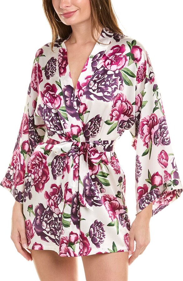 Journelle Celine Printed Classic Silk Robe ShopStyle