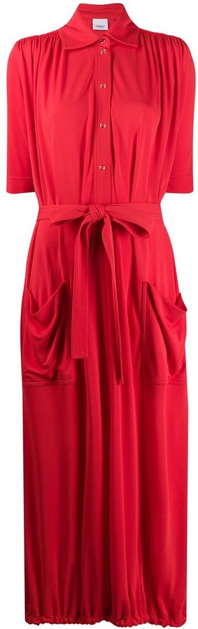 burberry red jersey dress