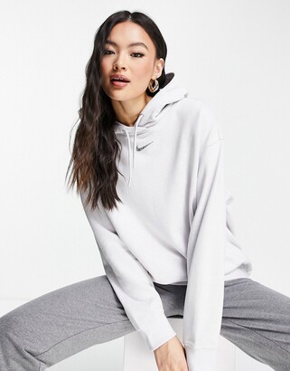 Nike Lounge essential fleece oversized hoodie in grey marl