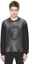 Thumbnail for your product : Versus Lion Lurex Embroidered Cotton Sweatshirt