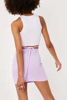 Thumbnail for your product : Nasty Gal Womens Ruched Strappy Cut Out Mini Bodycon Skirt - Purple - 6
