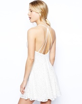 Thumbnail for your product : ASOS COLLECTION Playsuit With Strappy Back In Lace