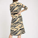 Thumbnail for your product : River Island Beige zebra print shirt dress