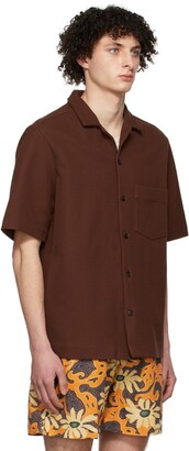 Nanushka Brown Bodil Short Sleeve Shirt