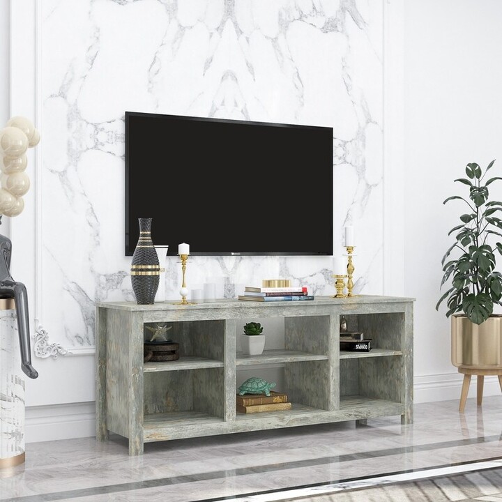 IGEMAN 57'' Modern Retro TV Stand with 4 Compartment&1 for 61
