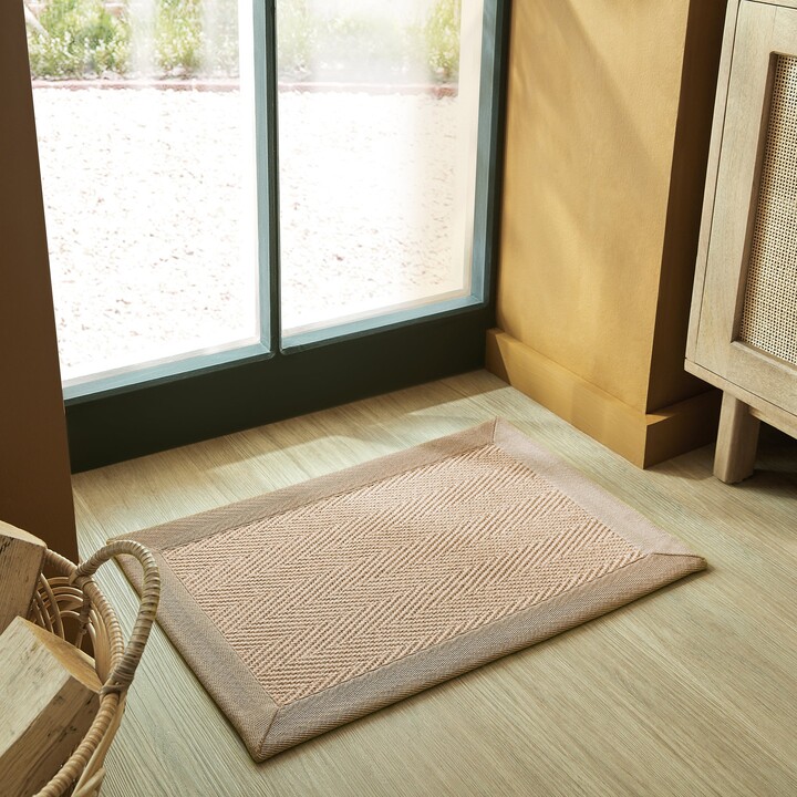 Dunelm Herringbone Jute Border Rug Herringbone Border Natural ShopStyle