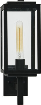 Latitude Run Ihtishaam Metal And Glass Outdoor Light Textured Black