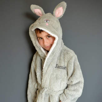 A Type Of Design Personalised Grey Rabbit Dressing Gown Age 13 Years