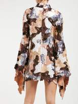 Thumbnail for your product : Ashish Camouflage Sequinned Flared-sleeve Mini Dress - Womens - Brown Multi