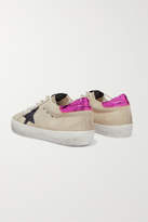 Thumbnail for your product : Golden Goose Kids - Size 19 - 27 Superstar Glittered Distressed Suede And Metallic Leather Sneakers