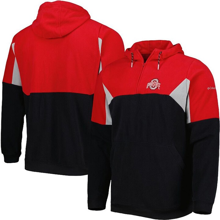 Men's Columbia Black Ohio State Buckeyes Lodge Quarter-Zip Pullover Hoodie