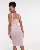 Thumbnail for your product : Vesper bodycon midi dress in rose taupe
