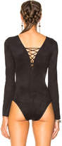 Thumbnail for your product : Alexander Wang T by Suede Lace Up Bodysuit