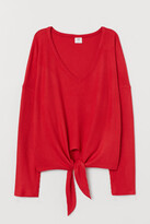 Thumbnail for your product : H&M Ribbed tie-hem top