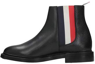 Thom Browne Black Chelsea Leather Boots