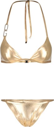 Dolce & Gabbana Logo Plaque Halterneck Bikini Set