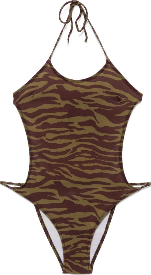 ATTICO Zebra-Print Swimsuit