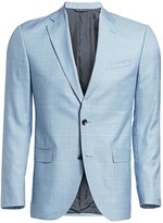 Thumbnail for your product : Saks Fifth Avenue COLLECTION Wool & Silk Windowpane Plaid Sportcoat