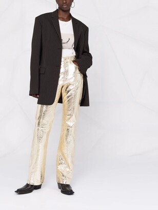 Zadig & Voltaire Foil-Finish Leather Trousers