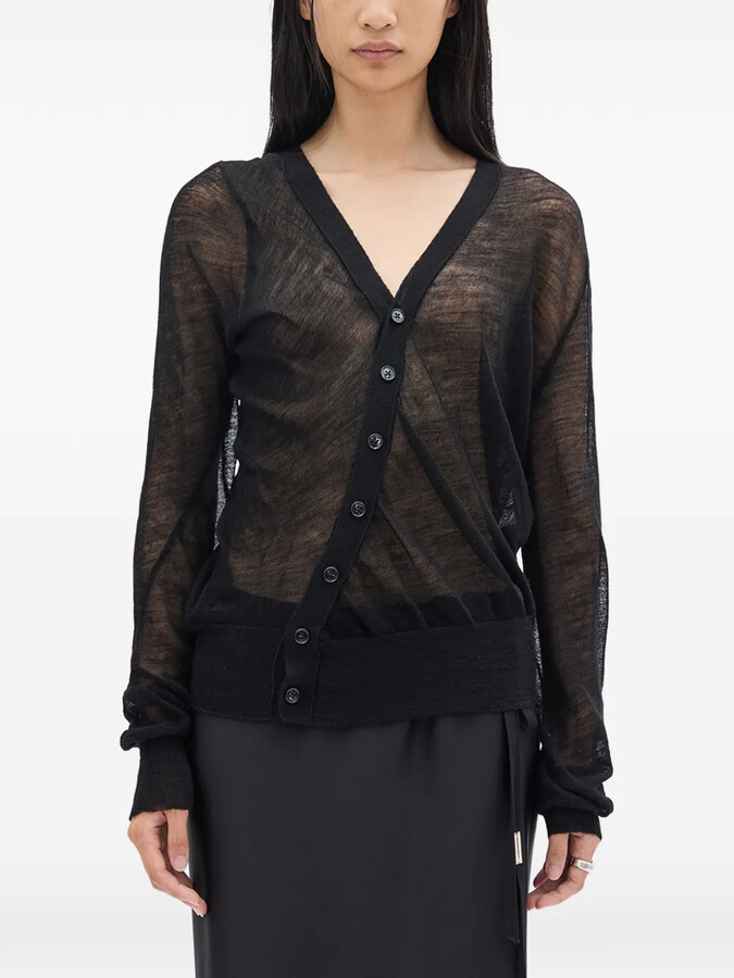 Ann Demeulemeester Crepe Wool Cardigan