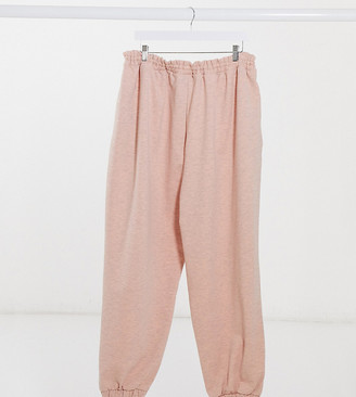 ASOS DESIGN Curve lounge oversized sweatpants in peach overdyed marl