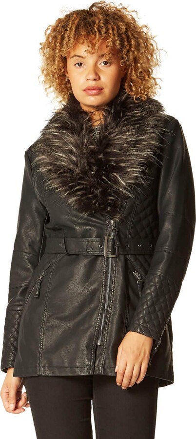 ladies faux leather jacket size 20