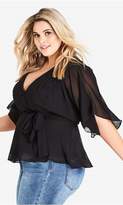 Thumbnail for your product : City Chic Elegant Wrap Top - Black