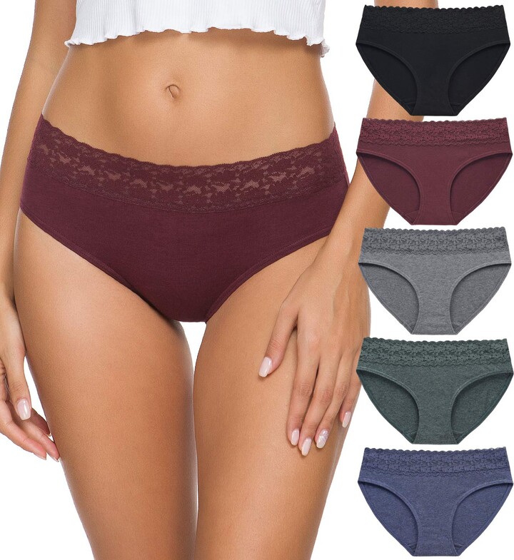 Womens Cotton Underwear Sexy V-Waist Bikini Panties Ladies Brazilian Hipster  Cheeky 