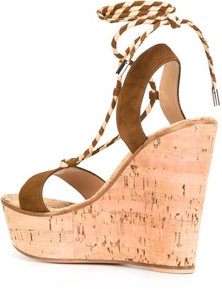 Gianvito Rossi Lace-Up Wedge Sandals