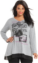 Thumbnail for your product : Style&Co. Plus Size Graphic-Print Chiffon-Hem Tee
