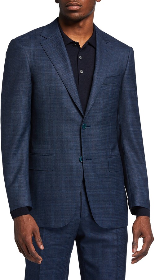 Canali Men's Tonal Check Wool Two-Piece Suit - ShopStyle