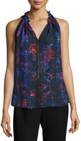 Thumbnail for your product : Elie Tahari Bessie Sleeveless Floral-Print Blouse, Violet